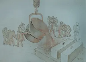 Bridgewater Prints: Old style ladle for pouring molten metal