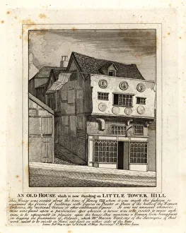 Antiquities Gallery: An old Tudor house standing on Little Tower Hill