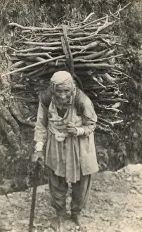 Gathering Prints: Old Woman carrying firewood - Northern India
