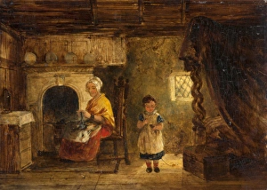 Images Dated 11th October 2010: Old Woman Knitting