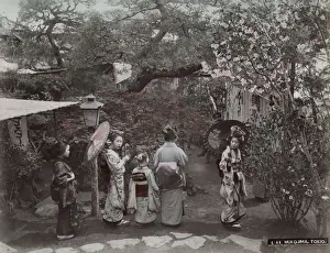 Older girls / young children in gardens Mukojima Tokyo