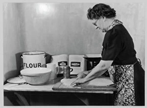 House Wife Gallery: Older Woman Baking 1947