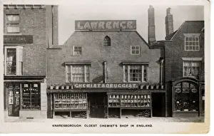 Oldest Prints: Oldest Chemists Shop in England, Knaresborough, Yorkshire