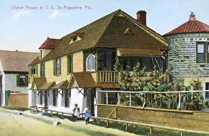 Oldest Prints: Oldest House, St Francis Street, St Augustine, Florida, USA