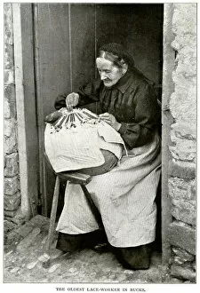 Pins Gallery: Oldest lace-worker in bucks 1904