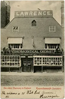 Oct15 Prints: The Oldest Pharmacy in England in Knaresborough, Yorkshire