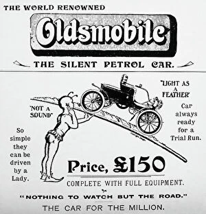 Images Dated 21st September 2019: Oldsmobile veteran car advertisement, early 1900s