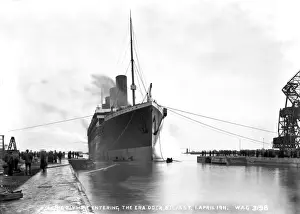 Looked Prints: The Olympic Entering the Era Dock, Belfast, I. April 1911