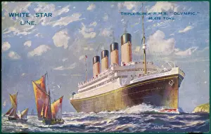 Steam Ships Prints: OLYMPIC LINER