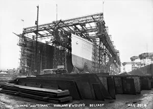 Antrim Collection: Olympic and Titanic, Harland and Wolffs, Belfast