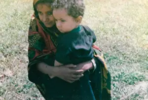 Omani girl and a young boy in Oman