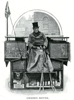 Adverts Gallery: Omnibus driver in the streets of London 1900