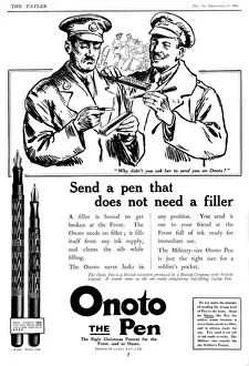 Correspondence Prints: Onoto Pen Advertisement, World War One