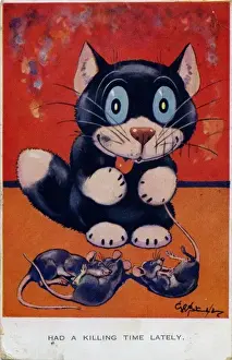 Ooloo the cat with dead mice