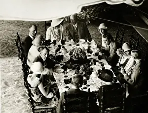 Pratt Prints: Open-air luncheon, Mr and Mrs H I Pratt