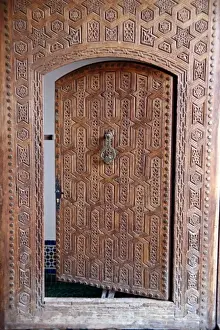 Doorways Prints: Open wooden door in Marrakech, Morrocco