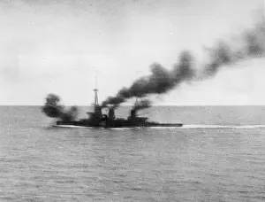 Falkland Prints: Opening fire, Battle of the Falkland Islands, WW1