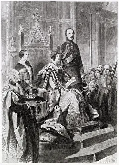 Opens Prints: Opening of Parliament by Queen Victoria 1856