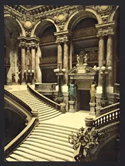 Lopera Prints: The Opera House, the grand staircase, Paris, France