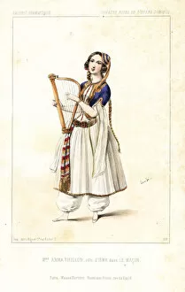 Opera singer Anna Thillon as Irma with lyre