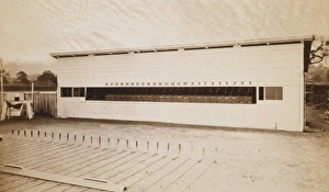 Operating track, covered with rubber flooring, and crossed w Operating track, covered with rubber flooring, and crossed w