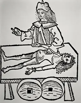 Physician Prints: Operation a calculation of the gallbladder. Xilografia. Hort