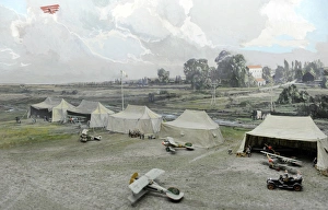 Erected Gallery: Operational airfield in World War 1. Diorama