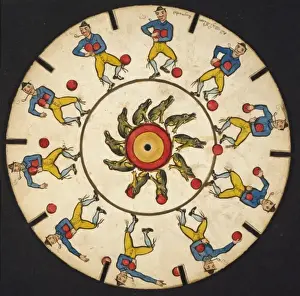 Disc Prints: Optical illusion disc with man and frog