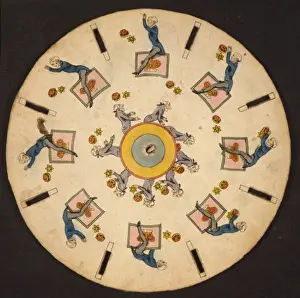 Optical illusion disc with two men throwing and catching cak