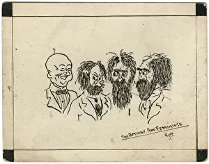Beards Prints: Optimist and pessimists - postcard by George Ranstead