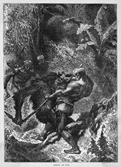 Defends Prints: Orang-Utan and Natives