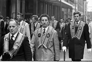 Orangemen on parade, Belfast, Northern Ireland