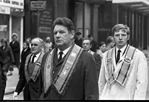 Orangemen on parade, Belfast, Northern Ireland