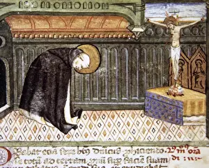 Crucifixion Prints: Oratores. Right way to pray. Miniature at Theologica Varia