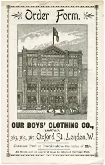 Order form for Our Boys Clothing Company