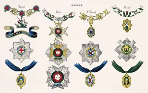 Garter Prints: The Order of the Garter, the Bath, Saint Patrick and the Thistle. Date: circa 1880