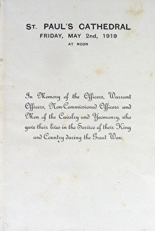 Images Dated 27th April 2012: Order of Service Booklet for those who died during the War