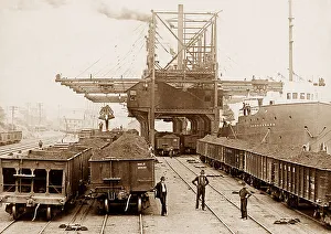 Ore docks Conneaut Ohio USA early 1900s