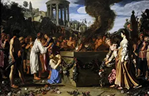 Pieter Prints: Orestes and Pylades Disputing at the Altar, 1614, by Pieter