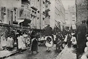Organ grinder, East End of London