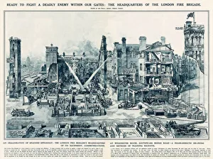 An organisation of splendid efficiency - the London Fire Brigade's headquarters at An organisation of splendid efficiency - the London Fire Brigade's headquarters at