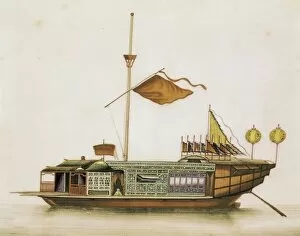 Technicians Collection: Oriental ship. Engraving