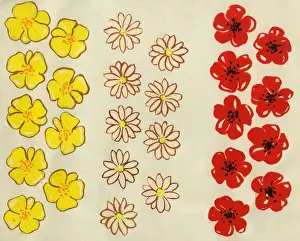 Daisies Prints: Original Artwork - Painted flowers - Game counters