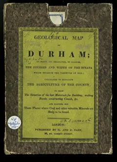 Courses Prints: Original box and label for a Geological Map of Durham
