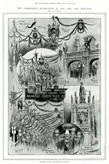 Coronations Gallery: Original date for Coronation, decorations in London 1902