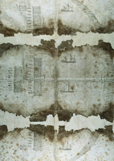 Drawings Gallery: Original map of the Battle of Lepanto of October