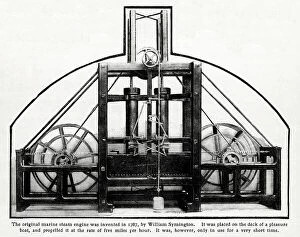 1787 Collection: Original marine steam engine invented by Symington