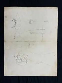 Original pencil design of biplanes, Samuel Cody Archive