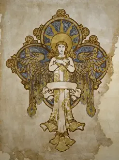 Pontifical Prints: Original sketch depicting an angel