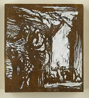 Original woodblock for Horresco, by Frank Brangwyn, WW1